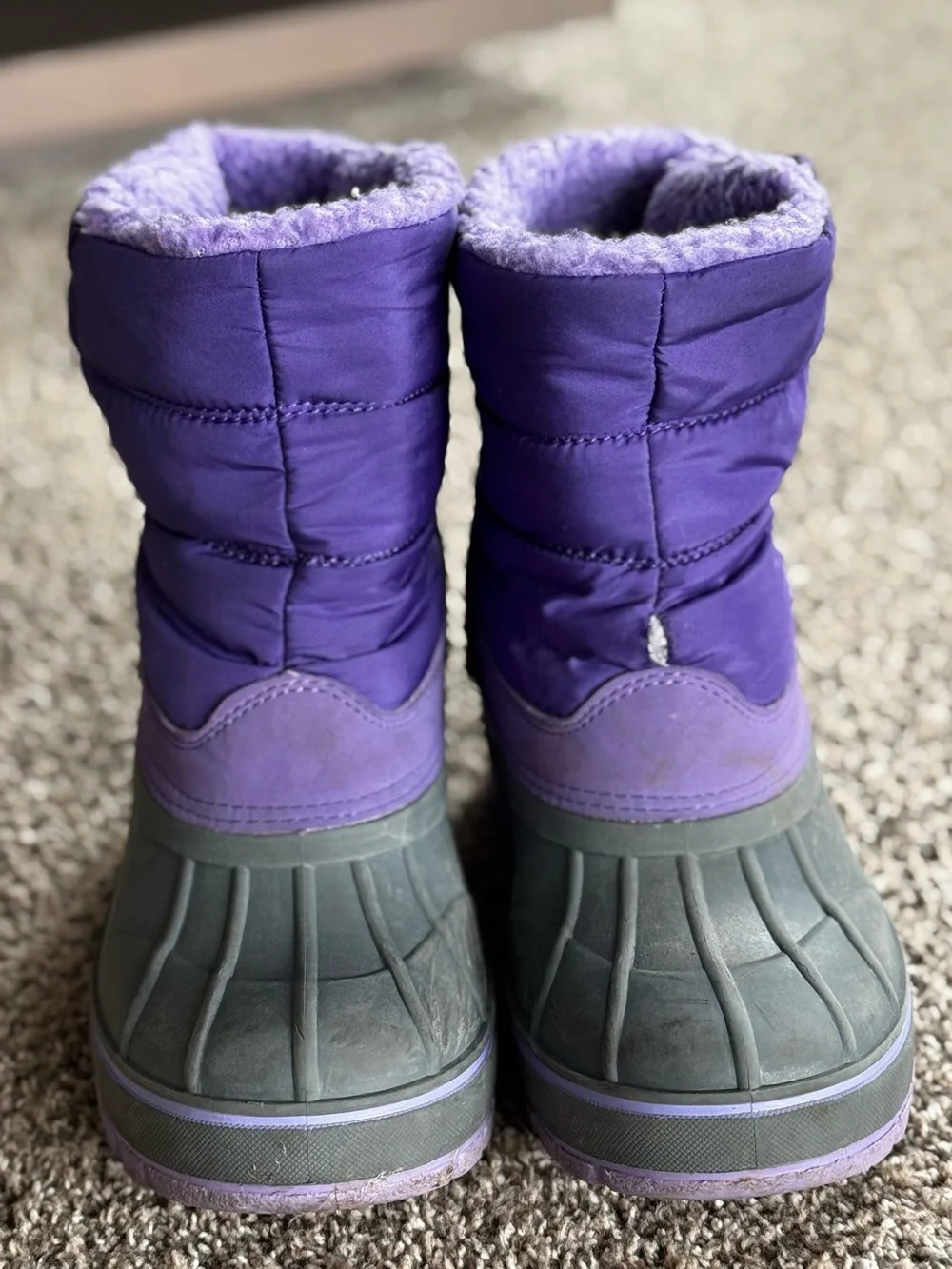 Lands' End Purple and Gray Kids Frost Insulated Waterproof Snow Boots